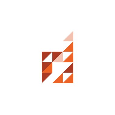 Geometrik soyut çokgen d harfi ilk logo simgesi