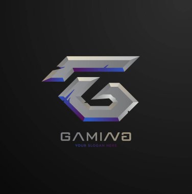 Başlangıç harfi G oyun esport biçimi logo şablonu