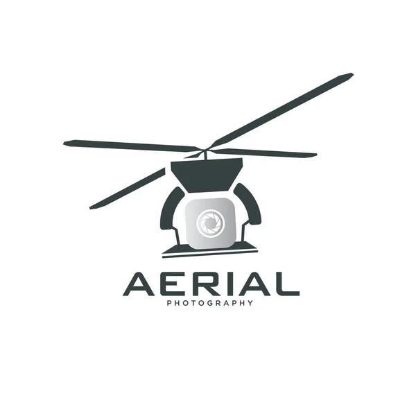 Hava Aracı Kamera Fotoğrafçılığı Casus Görüntü Logo Şablonu — Stok Vektör