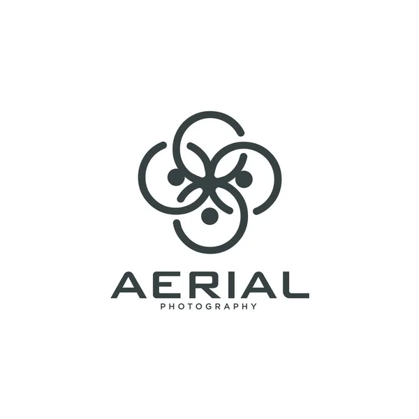 Hava Aracı Kamera Fotoğrafçılığı Casus Görüntü Logo Şablonu — Stok Vektör