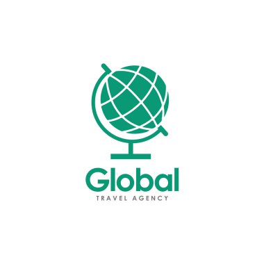 Yeşil küre modern logo şablonu