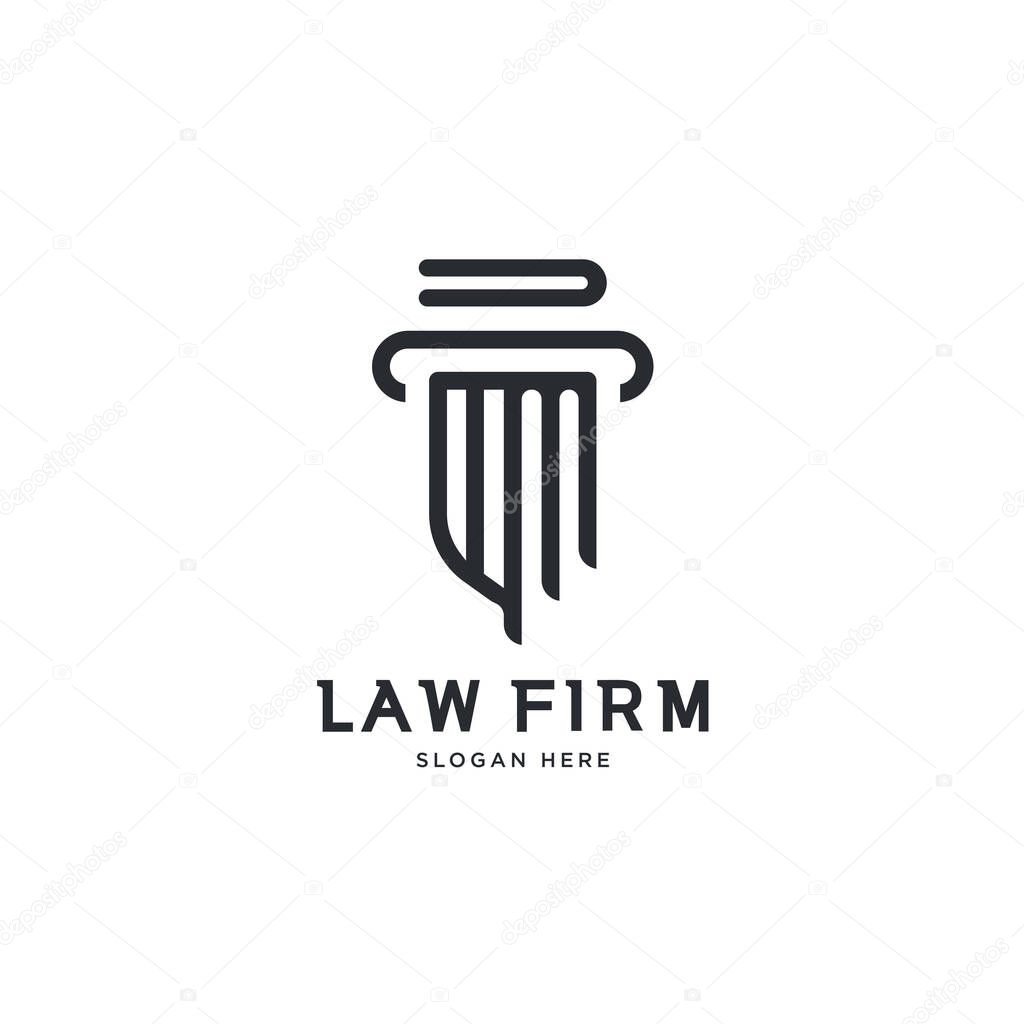 Monoline pillars law firm logo template