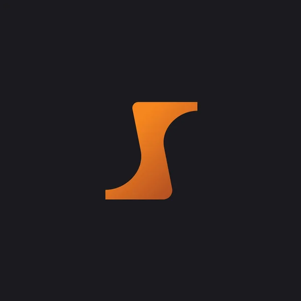 Elegante Curvy Carta Inicial Logotipo Ícone Vetor — Vetor de Stock