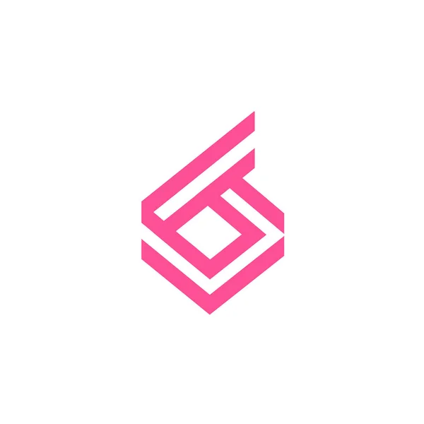 Pulito Moderno Geometrico Icona Logo Monogramma — Vettoriale Stock