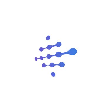 Bağlı molekül nokta logo vektörü
