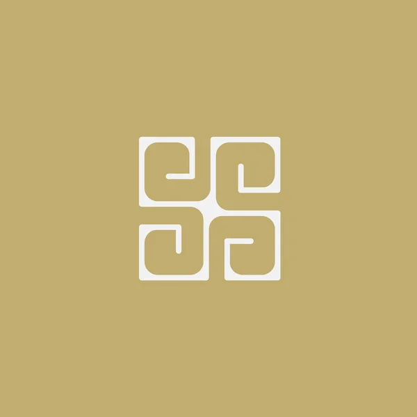 Ornamental Swastika Cross Logo Icon — 스톡 벡터
