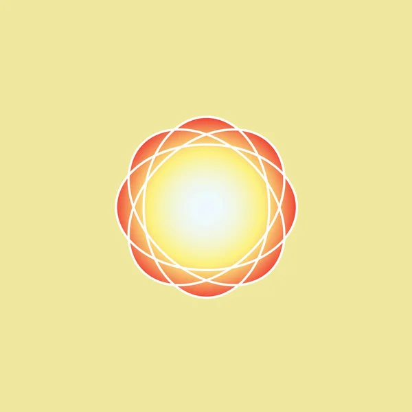 Icono Logotipo Energía Solar Ornamental Abstracto — Archivo Imágenes Vectoriales