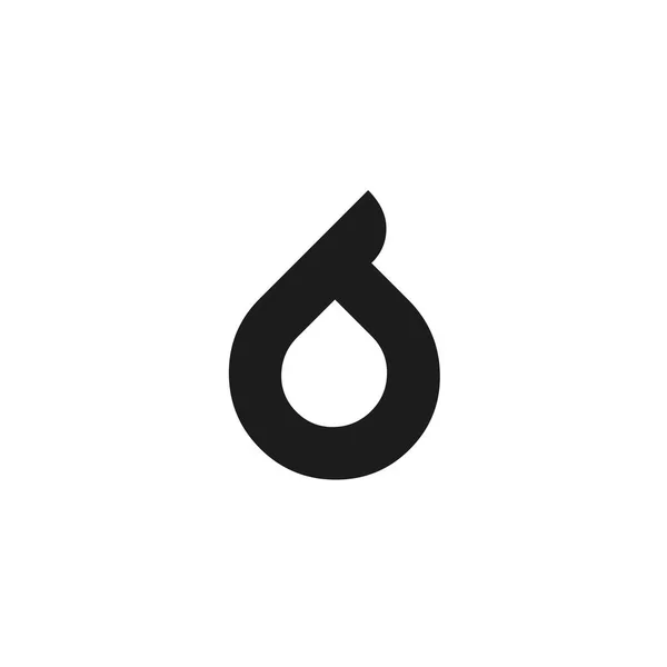 Zahl Geformtes Tropfen Fettes Symbol Logo — Stockvektor