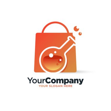 Alışveriş çantası laboratuvar logosu örnekleme şablonu