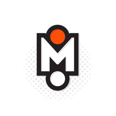 İlk M retro vintage rozet logo şablonu