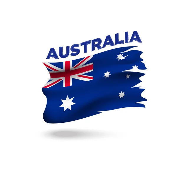 Zerrissene Patriotische Flagge Australiens Vektorillustration Vorlage — Stockvektor