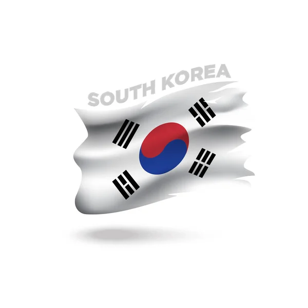 Torn Coreia Sul Bandeira Patriótica Modelo Ilustração Vetorial —  Vetores de Stock