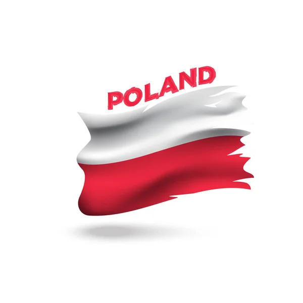 Rozdarty Polska Patriotyczna Flaga Wektor Ilustracja Szablon — Wektor stockowy