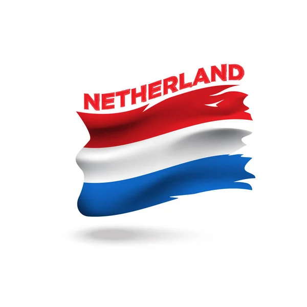 Gescheurd Nederland Patriottische Vlag Vector Illustratie Sjabloon — Stockvector