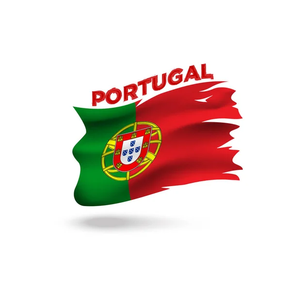 Torn Portugal Bandera Patriótica Vector Plantilla Ilustración — Archivo Imágenes Vectoriales