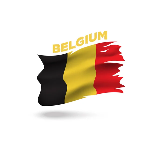 Zerrissene Patriotische Flagge Belgiens Vektorillustration Vorlage — Stockvektor