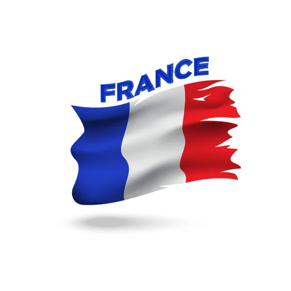 Torn France Patriotic Flag Vector Illustration Template — Stock Vector