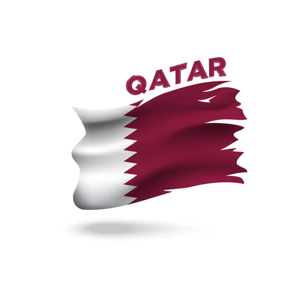 Σκισμένο Κατάρ Πατριωτική Σημαία Πρότυπο Διανυσματική Απεικόνιση — Διανυσματικό Αρχείο