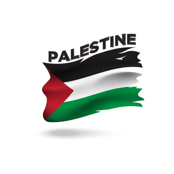 Roztrhané Palestinské Vlastenecké Vlajky Vektorové Ilustrační Šablony — Stockový vektor