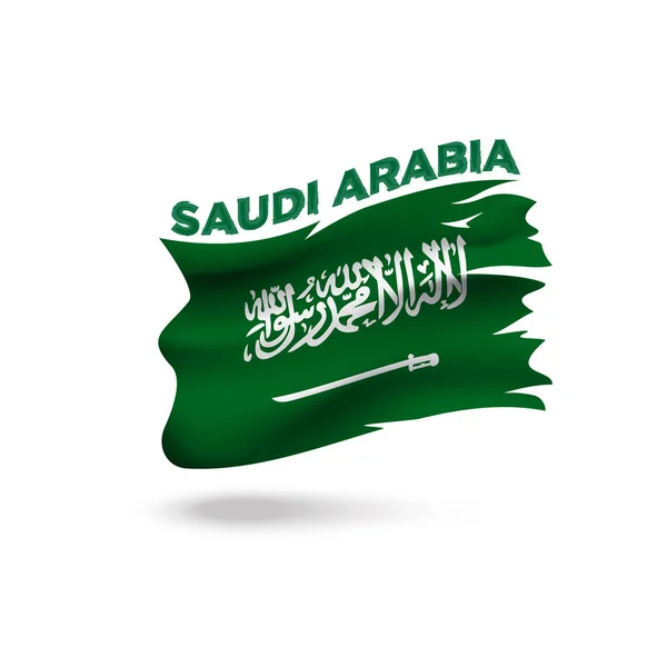 Gescheurd Saudi Arabië Patriottische Vlag Vector Illustratie Sjabloon — Stockvector