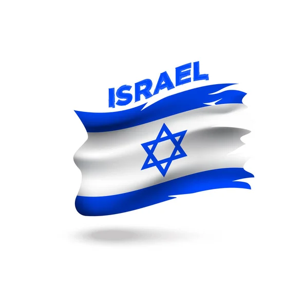 Rasgado Israel Bandeira Patriótica Vetor Ilustração Modelo —  Vetores de Stock