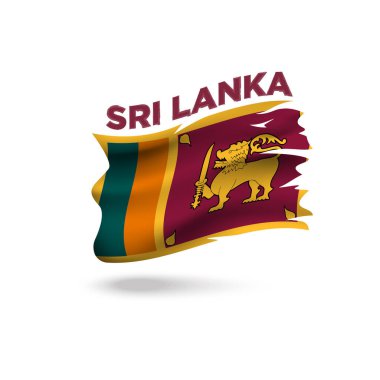 Yırtılmış Sri Lanka vatansever bayrağı 3d vektör illüstrasyonu