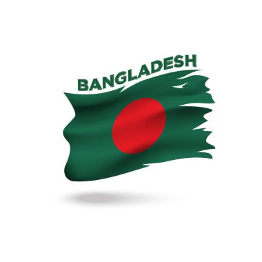 Yırtılmış Bangladeş vatansever bayrak 3d vektör illüstrasyonu