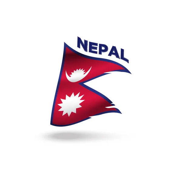 Zerwane Flaga Patriotyczna Nepalu Wektor Ilustracji — Wektor stockowy