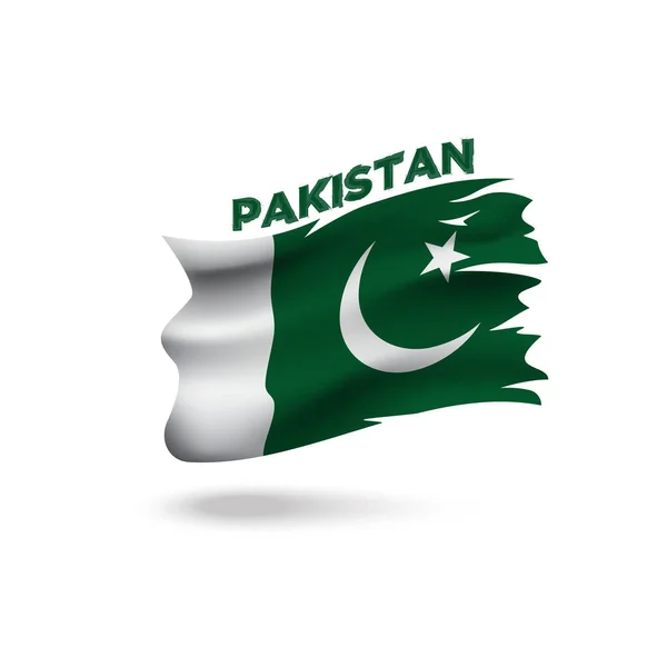 Gescheurde Pakistan Patriottische Vlag Vector Illustratie — Stockvector