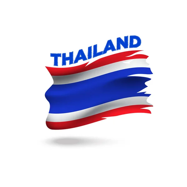 タイの愛国的な旗の3Dベクトルのイラスト — ストックベクタ