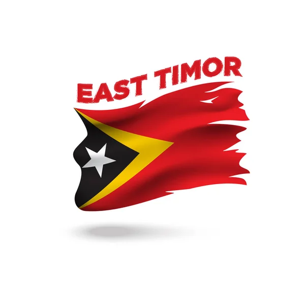 Torn East Timor Patriotic Flag Vector Illustration — Stock Vector