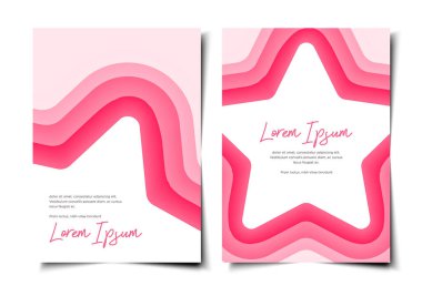 Sevimli 3d yıldız düz gradyan arkaplan kapağı, kitap, sayfa şablonu