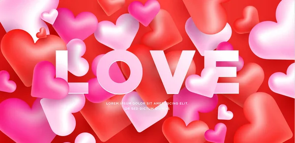 Serca Miłość Tło Szablon Eps10 Wektor Walentynki Wydarzenie Plakat Ilustracja — Wektor stockowy