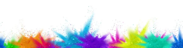Colorful Powder Paint Splash Color Explosion Decorative Frame Background Template — Stock Vector
