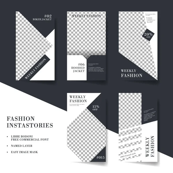Conjunto Historias Instagram Venta Moda Elegante Minimalista Diseño Plantilla Banner — Vector de stock