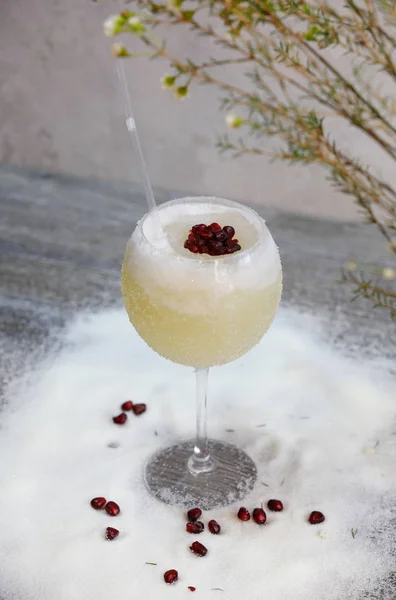 Daiquiri Cocktail Bestrooien Met Suiker Granate Stones — Stockfoto