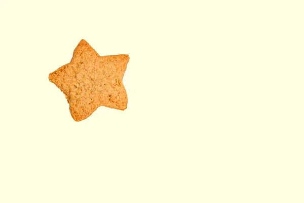 Cookie Csillag Karácsonyra Izolált Tejszín Háttér Sütés Karácsonyi Süti — Stock Fotó