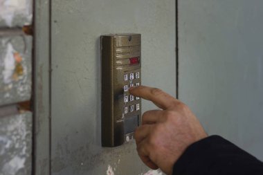 düğmeleri ve numaraları ile elektronik interkom el tuşları na yakın çekim düğmeleri