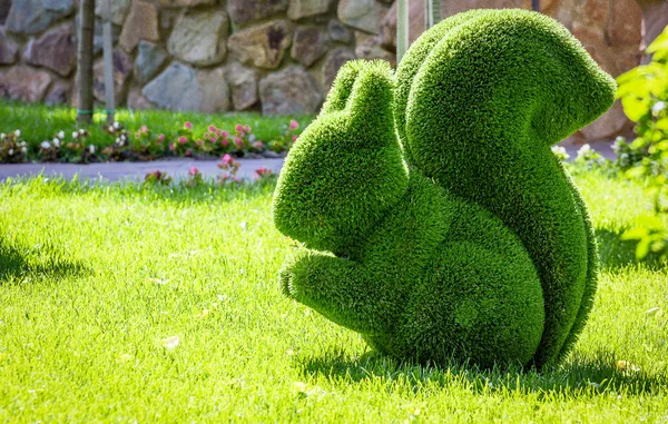 squirrel created from bushes in green animals. Topiary Gardens