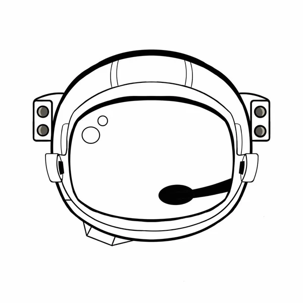 El casco del astronauta está hecho en blanco y negro . —  Fotos de Stock