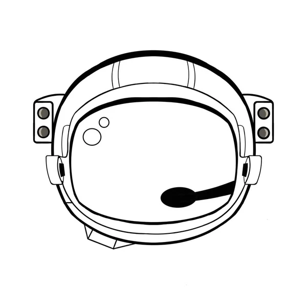 The astronaut's helmet is made in black and white style. — Stock Photo, Image