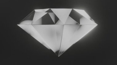 Bir elmas mücevher sembolik görüntü, şık koyu tasarım.