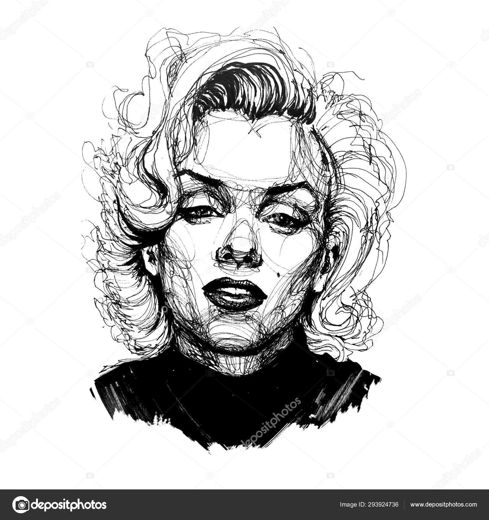 Marilyn Monroe Drawing Outline marilyn-monroe-drawing-outline