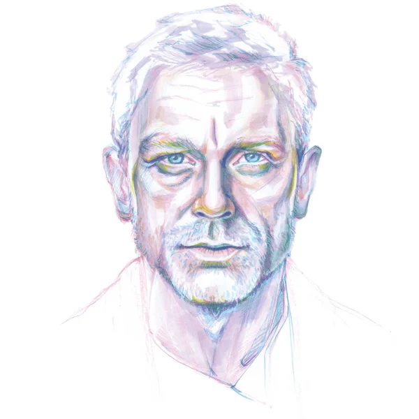 Daniel Craig English Actor Hand Drawing Sketch Portrait Markers Color — Stock Photo, Image