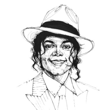 Michael Jackson - el çizimi siyah kalem