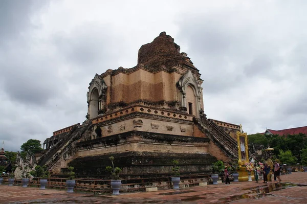 Budda Posąg Starym Chiang Mai Świątyni — Zdjęcie stockowe