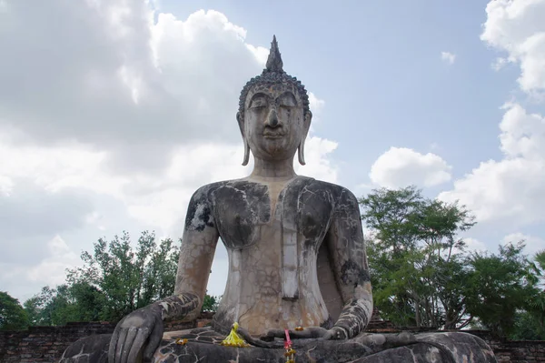 Gamla Buddha Sukhothai Gamla Stan Världsarv Turistattraktioner Thailand — Stockfoto