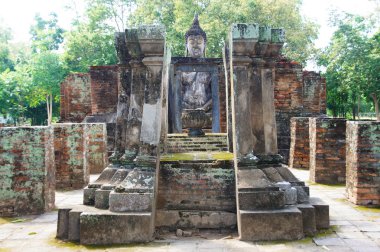 Wat si chum 'daki eski yer, eski şehir, sukhothai, dünya mirası, Tayland' ın turistik yerleri.