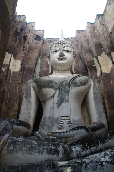 Estátua Buddha Velho Wat Chum Cidade Velha Sukhothai Herança Mundial — Fotografia de Stock