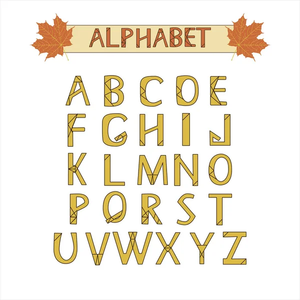 Englisches Herbst-Vektoralphabet — Stockvektor